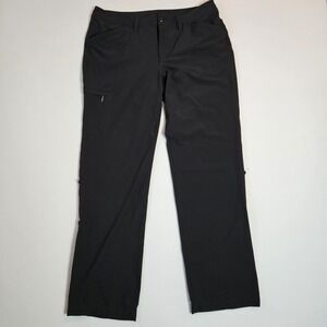 Eddie Bauer Guide Pro Pants Black Size 12 Womens Hiking Roll Tab Zip Pocket